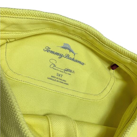 Tommy Bahama Men’s Yellow Polo with Blue Logo Size 3XT EUC - Picture 6 of 7